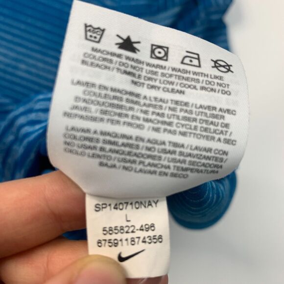 Nike Polo Shirt Mens L Blue Dri Fit Golf Tour Performance Innovation Stripe - Picture 8 of 11